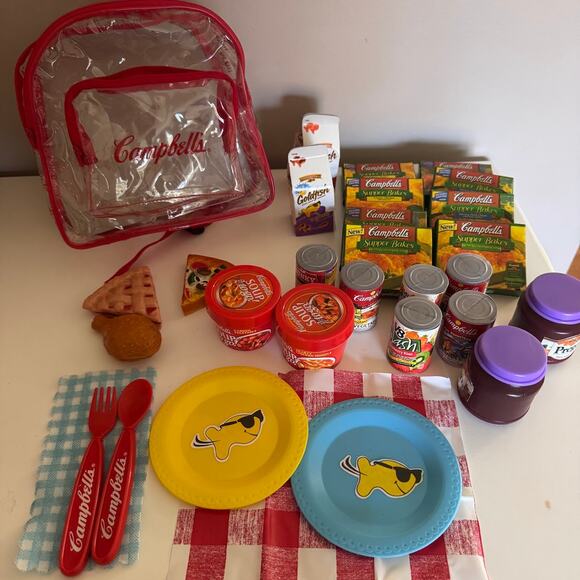 Campbells Play Food Set Backpack Vintage 2003 Toy Pretend Foods - Picture 1 of 10